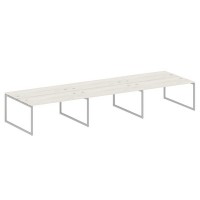 Metal System Quattro 4x4 40БО.СМ-6.4 (Дуб наварра/Серый) Рабочая станция на 6 раб.мест на О-образном м/к