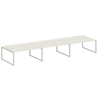 Metal System Quattro 4x4 40БО.СМ-6.5 (Дуб наварра/Серый) Рабочая станция на 6 раб.мест на О-образном м/к