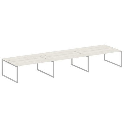 Metal System Quattro 4x4 40БО.СМ-6.5 (Дуб наварра/Серый) Рабочая станция на 6 раб.мест на О-образном м/к