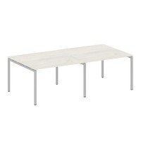 Metal System Quattro 4x4 40БП.ПРГ-2.2 (Дуб наварра/Серый) Переговорный стол, 2 столешницы на П-образном м/к