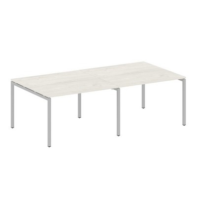 Metal System Quattro 4x4 40БП.ПРГ-2.2 (Дуб наварра/Серый) Переговорный стол, 2 столешницы на П-образном м/к