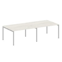 Metal System Quattro 4x4 40БП.ПРГ-2.3 (Дуб наварра/Серый) Переговорный стол, 2 столешницы на П-образном м/к