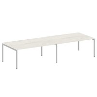 Metal System Quattro 4x4 40БП.ПРГ-2.5 (Дуб наварра/Серый) Переговорный стол, 2 столешницы на П-образном м/к