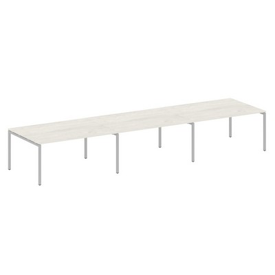 Metal System Quattro 4x4 40БП.ПРГ-3.4 (Дуб наварра/Серый) Переговорный стол, 3 столешницы на П-образном м/к