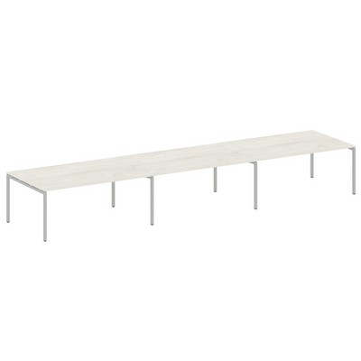 Metal System Quattro 4x4 40БП.ПРГ-3.5 (Дуб наварра/Серый) Переговорный стол, 3 столешницы на П-образном м/к