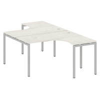 Metal System Quattro 4x4 40БП.РАС-СА-2.3 (Дуб наварра/Серый) Рабочая станция криволинейная на П-образном м/к