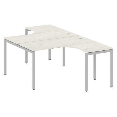 Metal System Quattro 4x4 40БП.РАС-СА-2.3 (Дуб наварра/Серый) Рабочая станция криволинейная на П-образном м/к