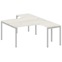 Metal System Quattro 4x4 40БП.РАС-СА-2.4 (Дуб наварра/Серый) Рабочая станция криволинейная на П-образном м/к