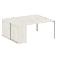 Metal System Quattro 4x4 40БП.РС-СШК-1.3 (Дуб наварра/Серый) Рабочая станция на П-образном м/к с опорным шкафом-купе