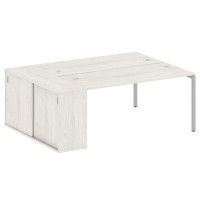 Metal System Quattro 4x4 40БП.РС-СШК-1.4 (Дуб наварра/Серый) Рабочая станця на П-образном м/кя с опорным шкафом-купе