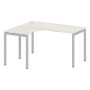 Metal System Quattro 4x4 40БП.СА-3 Л (Дуб наварра/Серый) Стол криволинейный левый на П-образном м/к