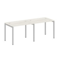 Metal System Quattro 4x4 40БП.СМ-2.1 (Дуб наварра/Серый) Рабочая станция на 2 раб.места на П-образном м/к