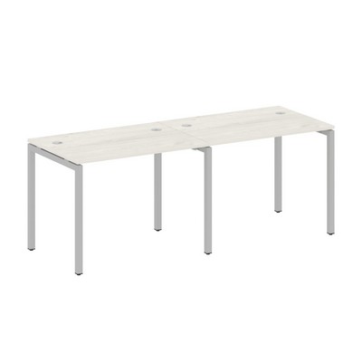 Metal System Quattro 4x4 40БП.СМ-2.1 (Дуб наварра/Серый) Рабочая станция на 2 раб.места на П-образном м/к