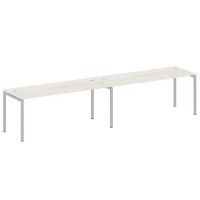 Metal System Quattro 4x4 40БП.СМ-2.5 (Дуб наварра/Серый) Рабочая станция на 2 раб.места на П-образном м/к