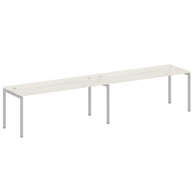 Metal System Quattro 4x4 40БП.СМ-2.5 (Дуб наварра/Серый) Рабочая станция на 2 раб.места на П-образном м/к