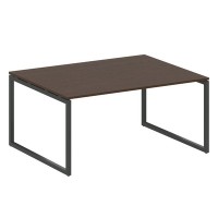 Metal System Quattro 4x4 40БО.ПРГ-1.4 (Венге цаво/Черный) Переговорный стол, 1 столешница на О-образном м/к