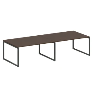 40БО.ПРГ-2.4 (Венге цаво/Антрацит) Переговорный стол, 2 столешницы на О-образном м/к