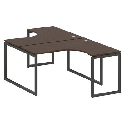 Metal System Quattro 4x4 40БО.РАС-СА-2.3 (Венге цаво/Антрацит) Рабочая станция криволинейная на О-образном м/к