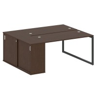 Metal System Quattro 4x4 40БО.РС-СШК-1.3 (Венге цаво/Антрацит) Рабочая станция на О-образном м/к с опорным шкафом-купе