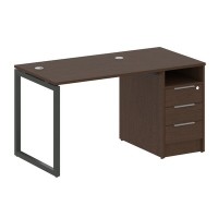 Metal System Quattro 4x4 40БО.РС-СТП -1.1 (Венге цаво/Антрацит) Рабочая станция на О-образном м/к с опорной тумбой