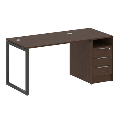 Metal System Quattro 4x4 40БО.РС-СТП -1.2 (Венге цаво/Черный) Рабочая станция на О-образном м/к с опорной тумбой