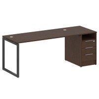 Metal System Quattro 4x4 40БО.РС-СТП -1.4 (Венге цаво/Черный) Рабочая станция на О-образном м/к с опорной тумбой