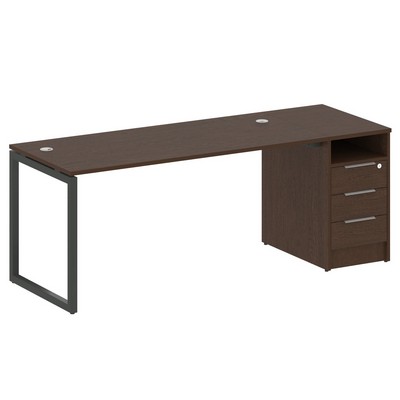 Metal System Quattro 4x4 40БО.РС-СТП -1.4 (Венге цаво/Антрацит) Рабочая станция на О-образном м/к с опорной тумбой