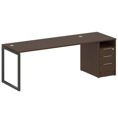 Metal System Quattro 4x4 40БО.РС-СТП -1.5 (Венге цаво/Антрацит) Рабочая станция на О-образном м/к с опорной тумбой