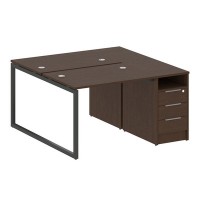 Metal System Quattro 4x4 40БО.РС-СТП-2.1 (Венге цаво/Антрацит) Рабочая станция на О-образном м/к с опорной тумбой