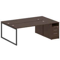 Metal System Quattro 4x4 40БО.РС-СТП-2.5 (Венге цаво/Антрацит) Рабочая станция на О-образном м/к с опорной тумбой