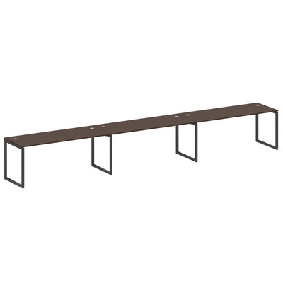 Metal System Quattro 4x4 40БО.СМ-3.5 (Венге цаво/Антрацит) Рабочая станция на 3 раб.места на О-образном м/к