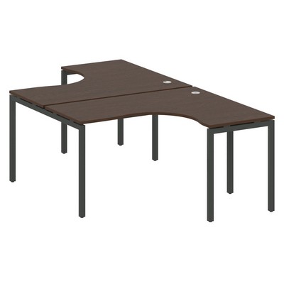 Metal System Quattro 4x4 40БП.РАС-СА-2.3 (Венге цаво/Антрацит) Рабочая станция криволинейная на П-образном м/к