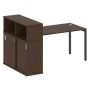 Metal System Quattro 4x4 40БП.РС-СШК-3.3 (Венге цаво/Антрацит) Стол письменный на П-образном м/к с опорным шкафом-купе