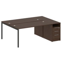 Metal System Quattro 4x4 40БП.РС-СТП-2.4 (Венге цаво/Антрацит) Рабочая станция на П-образном м/к с опорной тумбой