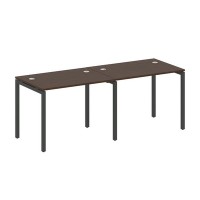 Metal System Quattro 4x4 40БП.СМ-2.1 (Венге цаво/Антрацит) Рабочая станция на 2 раб.места на П-образном м/к