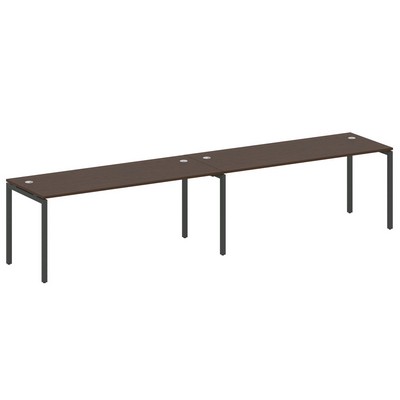 Metal System Quattro 4x4 40БП.СМ-2.5 (Венге цаво/Черный) Рабочая станция на 2 раб.места на П-образном м/к