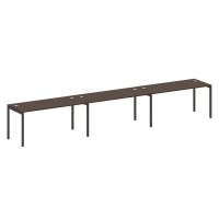 Metal System Quattro 4x4 40БП.СМ-3.4 (Венге цаво/Антрацит) Рабочая станция на 3 раб.места на П-образном м/к