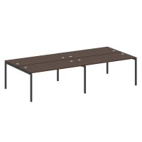 Metal System Quattro 4x4 40БП.СМ-4.4 (Венге цаво/Антрацит) Рабочая станция на 4 раб.места на П-образном м/к