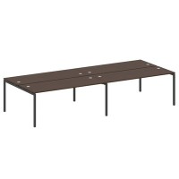 Metal System Quattro 4x4 40БП.СМ-4.5 (Венге цаво/Антрацит) Рабочая станция на 4 раб.места на П-образном м/к