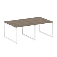 Metal System Quattro 4x4 40БО.ПРГ-2.1 (Венге цаво/Белый) Переговорный стол, 2 столешницы на О-образном м/к