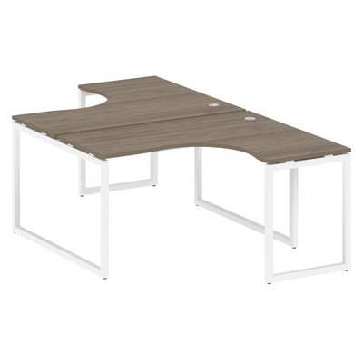 Metal System Quattro 4x4 40БО.РАС-СА-2.3 (Венге цаво/Белый) Рабочая станция криволинейная на О-образном м/к