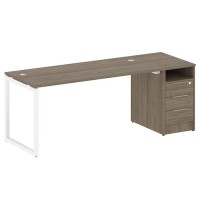 Metal System Quattro 4x4 40БО.РС-СТП -1.4 (Венге цаво/Белый) Рабочая станция на О-образном м/к с опорной тумбой