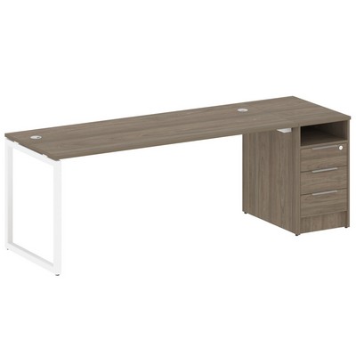 Metal System Quattro 4x4 40БО.РС-СТП -1.5 (Венге цаво/Белый) Рабочая станция на О-образном м/к с опорной тумбой