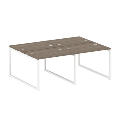 Metal System Quattro 4x4 40БО.СМ-4.1 (Венге цаво/Белый) Рабочая станция на 4 раб.места на О-образном м/к