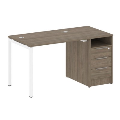 Metal System Quattro 4x4 40БП.РС-СТП -1.1 (Венге цаво/Белый) Рабочая станция на П-образном м/к с опорной тумбой