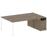 Metal System Quattro 4x4 40БП.РС-СТП-2.5 (Венге цаво/Белый) Рабочая станция на П-образном м/к с опорной тумбой