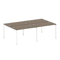 Metal System Quattro 4x4 40БП.СМ-4.2 (Венге цаво/Белый) Рабочая станция на 4 раб.места на П-образном м/к