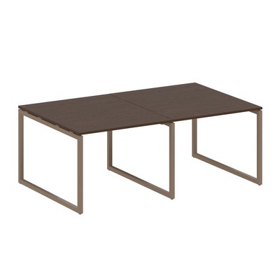 Metal System Quattro 4x4 40БО.ПРГ-2.1 (Венге цаво/Мокко) Переговорный стол, 2 столешницы на О-образном м/к