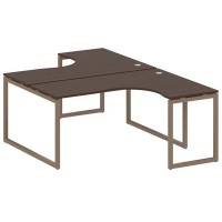 Metal System Quattro 4x4 40БО.РАС-СА-2.4 (Венге цаво/Мокко) Рабочая станция криволинейная на О-образном м/к