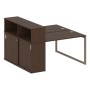 Metal System Quattro 4x4 40БО.РС-СШК-2.2 (Венге цаво/Мокко) Рабочая станция на О-образном м/к с опорным шкафом-купе